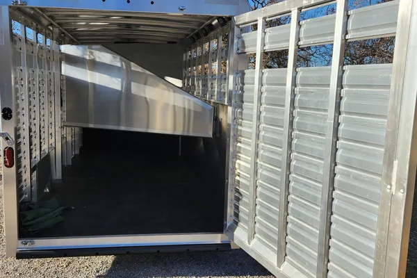 Inside the horse trailer